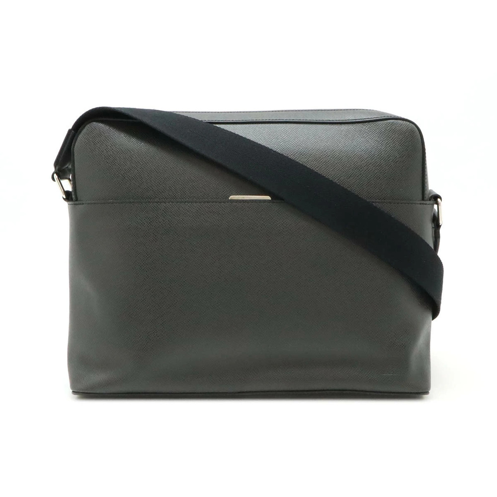 LOUIS VUITTON Taiga Anton Messenger Crossbody Bag Leather Ardoise Black